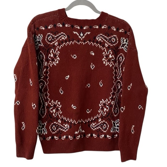 Madewell Bandana Soft Cotton Pullover Sweater - Picture 2 of 8